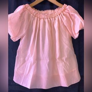NWOT Peach pink off shoulder puff sleeve women’s top